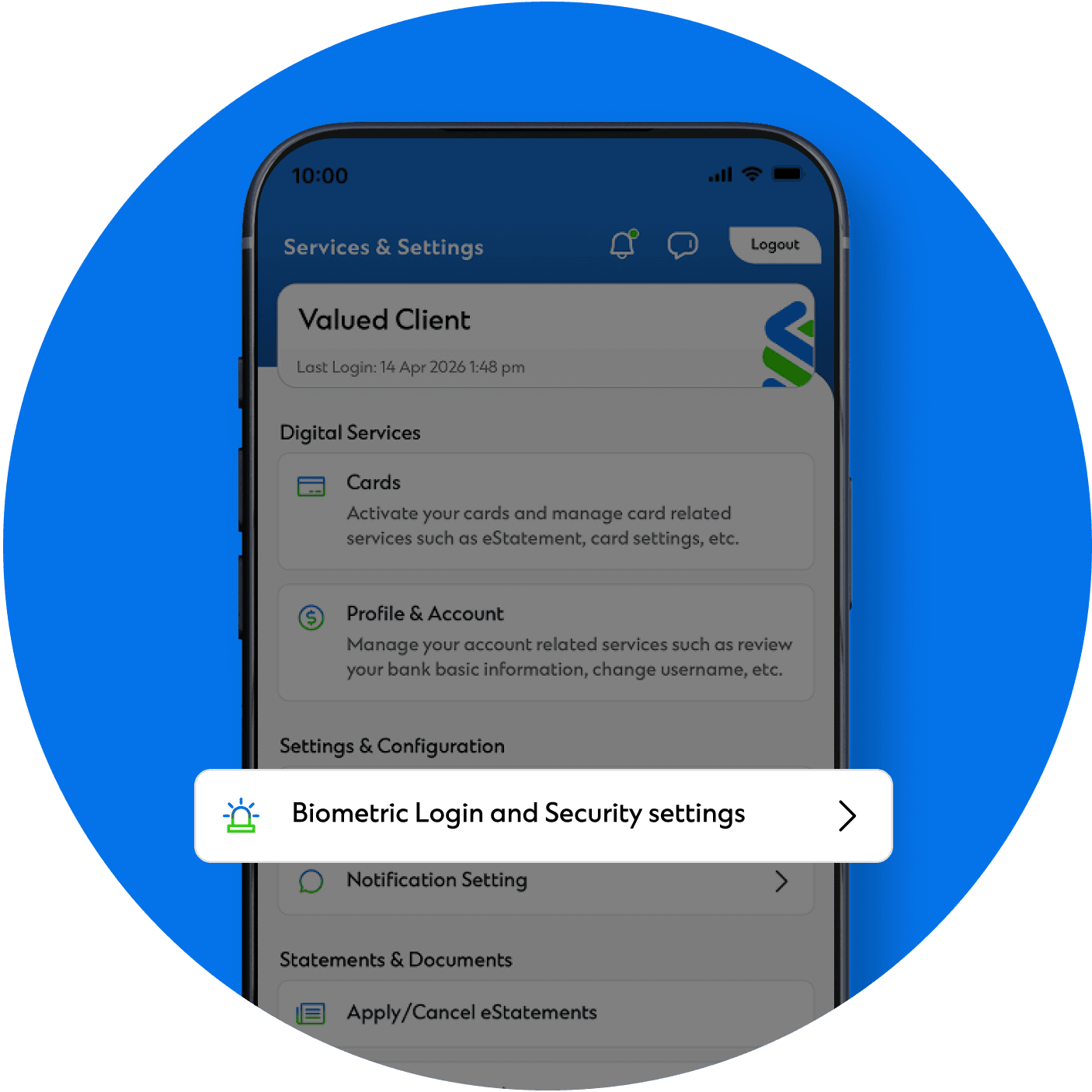 Biometric Login and Security Settings
